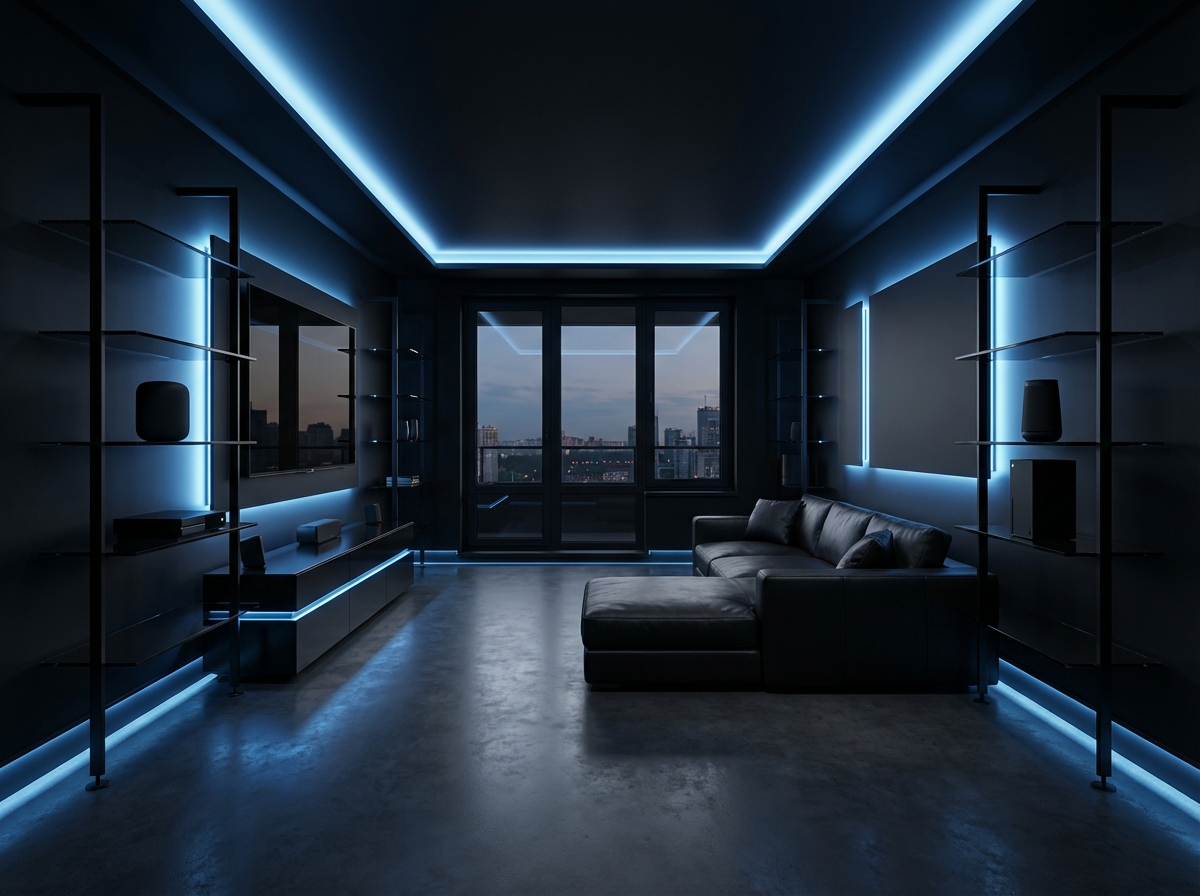 Blacktec style interior — apartment design example | GenRoom