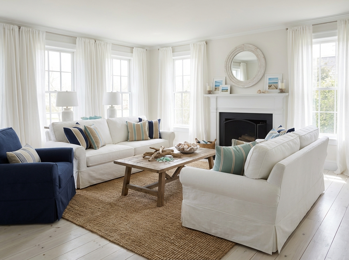 Coastal / Hamptons style interior — apartment design example | GenRoom