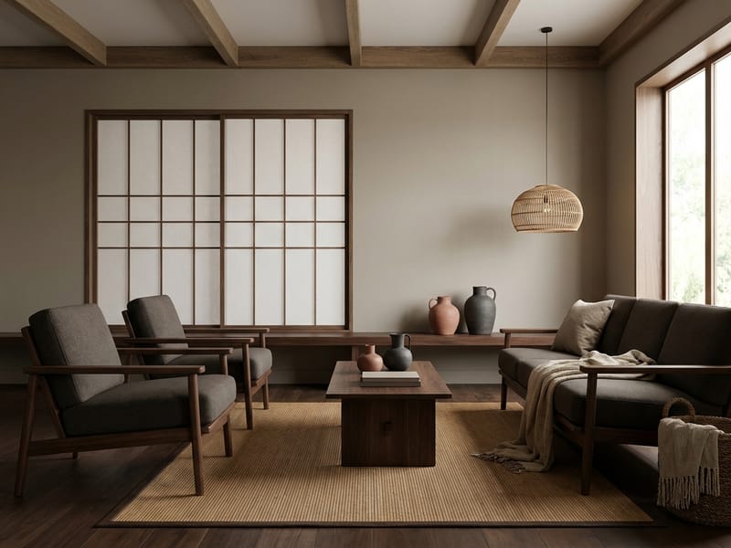Japandi style interior — apartment design example | GenRoom