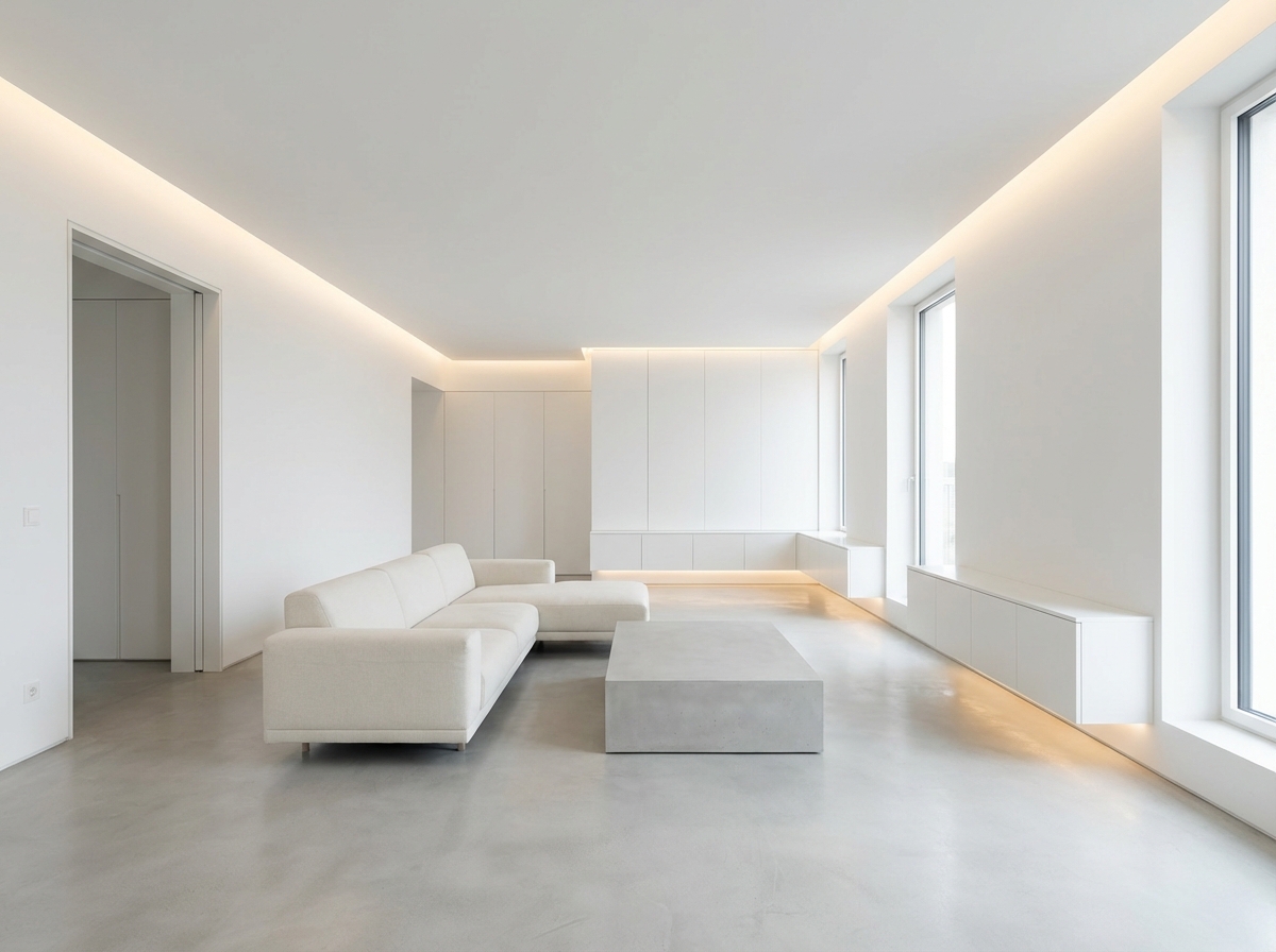 Minimalism style interior — apartment design example | GenRoom