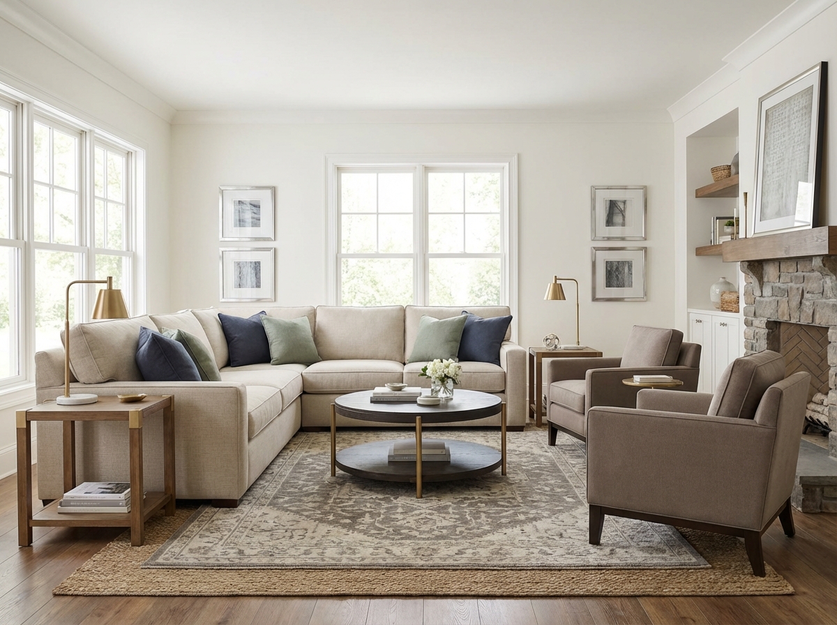 Transitional style interior — apartment design example | GenRoom