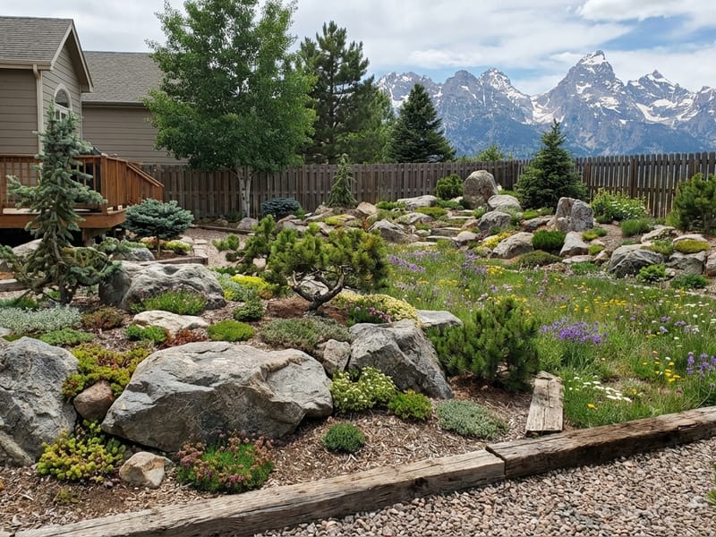 Alpine Garden style landscape design — example | GenRoom