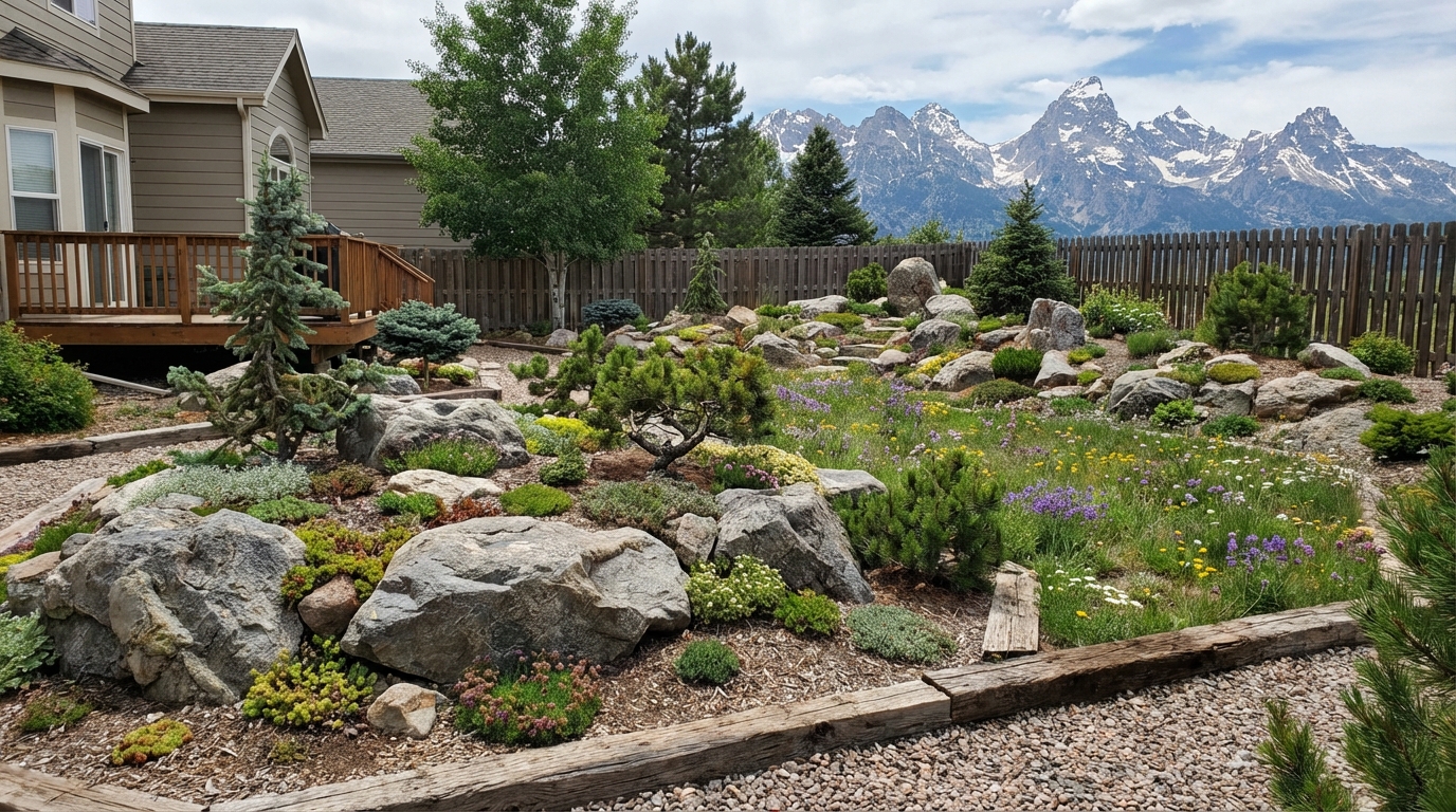 Alpine Garden style landscape design — example | GenRoom