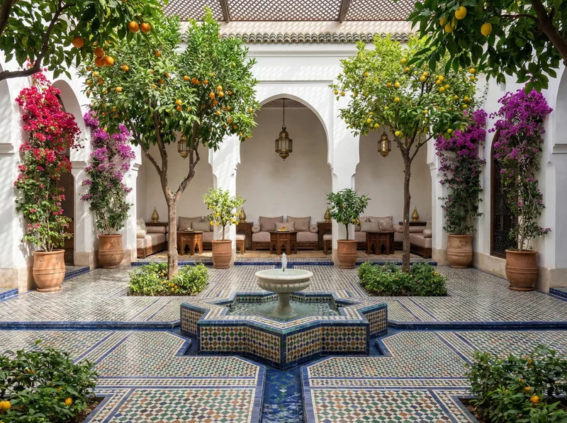Arabian Courtyard style landscape design — example | GenRoom