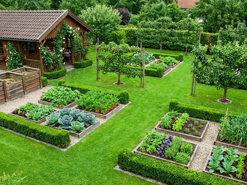 German Garden style landscape design — example | GenRoom