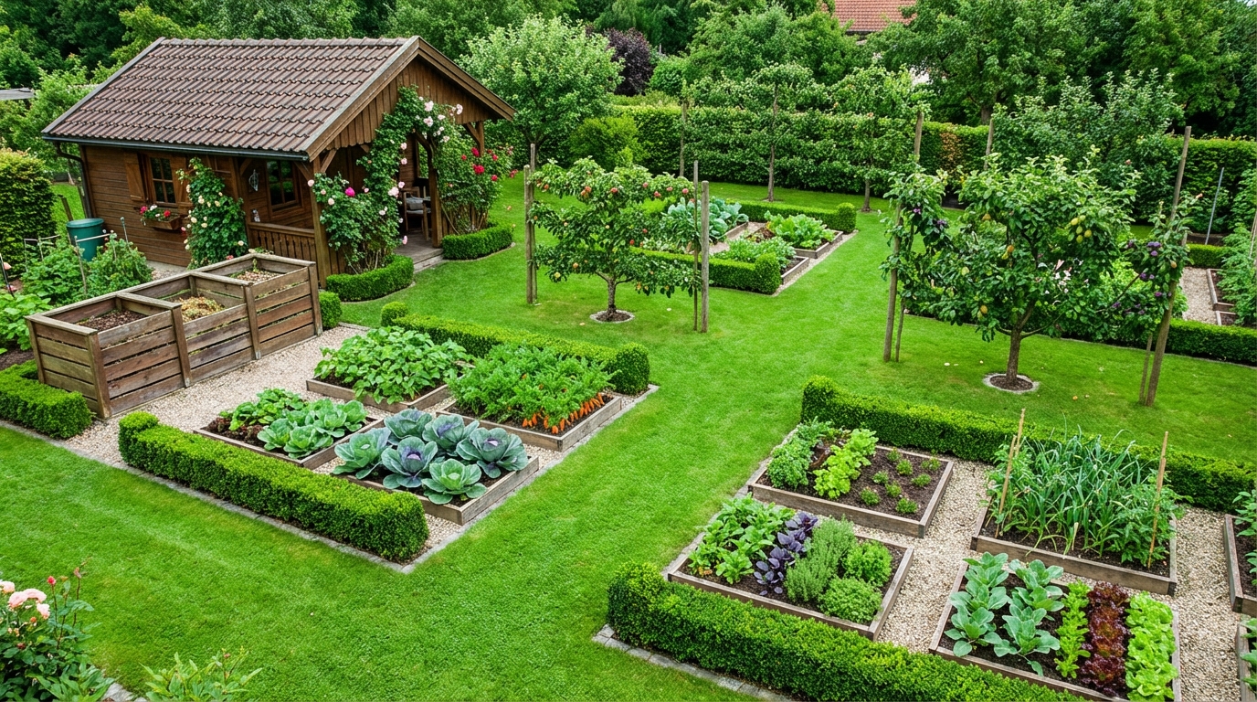 German Garden style landscape design — example | GenRoom